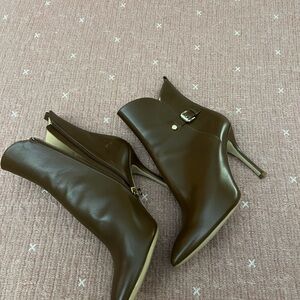 Longchamp Brown Leather Heeled Boots